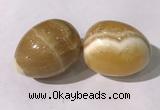 CDN1380 35*45mm egg-shaped yellow calcite decorations wholesale
