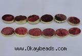 CDQ504 20*30mm - 22*30mm oval druzy quartz beads wholesale