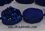 CDQ716 8 inches 13*18mm oval druzy quartz beads wholesale