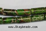 CDT141 15.5 inches 8*17mm tube dyed aqua terra jasper beads