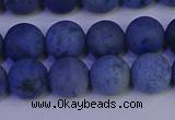 CDU303 15.5 inches 10mm round matte blue dumortierite beads