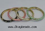 CEB77 5mm width gold plated alloy with enamel bangles wholesale