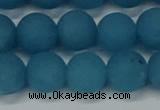 CEQ269 15.5 inches 12mm round matte blue sponge quartz beads