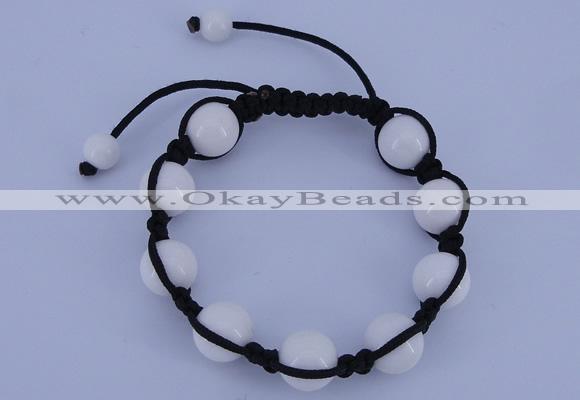 CFB515 12mm round candy jade beads adjustable bracelet wholesale