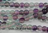 CFL901 15.5 inches 4mm round rainbow fluorite gemstone beads
