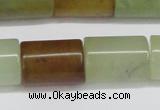CFW119 15.5 inches 15*20mm tube flower jade gemstone beads