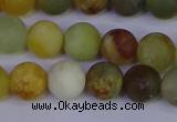 CFW203 15.5 inches 10mm round matte flower jade beads wholesale