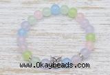 CGB7473 8mm colorful candy jade bracelet with owl head for men or women