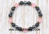 CGB8330 8mm candy jade, black onyx & hematite energy bracelet