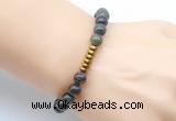 CGB8961 8mm, 10mm dragon blood jasper & rondelle hematite beaded bracelets