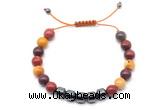 CGB9075 8mm, 10mm mookaite & drum hematite adjustable bracelets