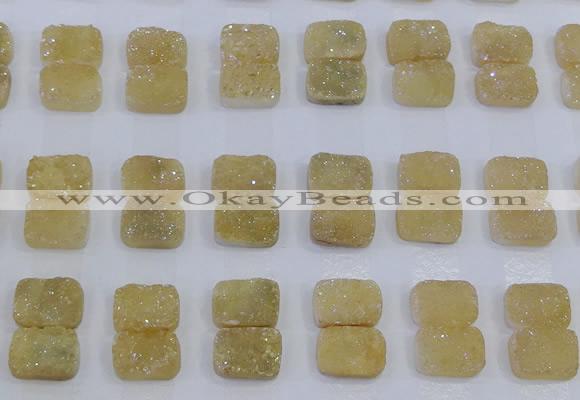 CGC203 10*14mm rectangle druzy quartz cabochons wholesale