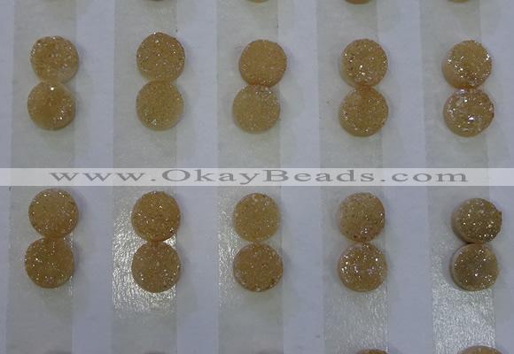 CGC80 8mm flat round druzy quartz cabochons wholesale
