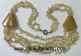 CGN780 23.5 inches stylish citrine gemstone chips necklaces