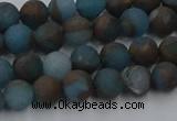 CGO256 15.5 inches 6mm round matte gold multi-color stone beads