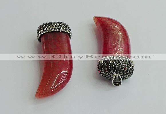 CGP583 16*50mm - 18*55mm oxhorn agate pendants wholesale