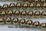 CHE434 15.5 inches 8mm round plated hematite beads wholesale