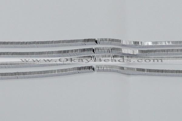 CHE565 15.5 inches 1*2*2mm square plated hematite beads wholesale