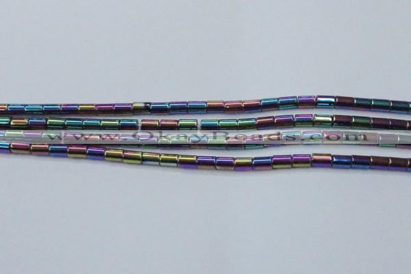 CHE770 15.5 inches 3*5mm tube plated hematite beads wholesale