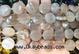 CIBS54 15 inches 15mm faceted coin moonstone beads wholesale