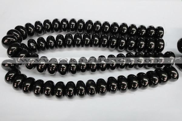CJB50 15.5 inches 12*20mm rondelle natural jet gemstone beads