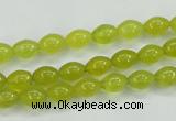 CKA16 15.5 inches 6*8mm rice Korean jade gemstone beads