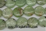 CKC254 15.5 inches 12mm flat round natural green kyanite beads