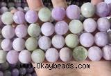 CKU328 15.5 inches 14mm - 15mm faceted round natural kunzite beads