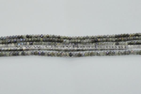 CLB755 15.5 inches 2.5*4mm faceted rondelle AB-color labradorite beads