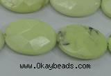 CLE57 15.5 inches 18*25mm faceted oval lemon turquoise beads