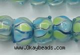 CLG779 14 inches 8*12mm rondelle lampwork glass beads wholesale