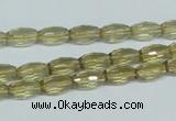 CLQ11 15.5 inches 8*12mm faceted rice natural lemon quartz beads
