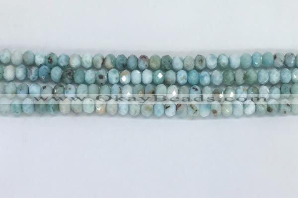 CLR101 15.5 inches 4*6mm faceted rondelle larimar gemstone beads