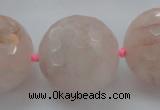 CLS16 15.5 inches 30mm faceted round large pink quartz beads