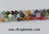 CME109 15.5 inches 12mm faceted nuggets mixed gemstone beads