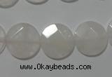 CME50 15.5 inches 15mm faceted coin rose quartz gemstone beads