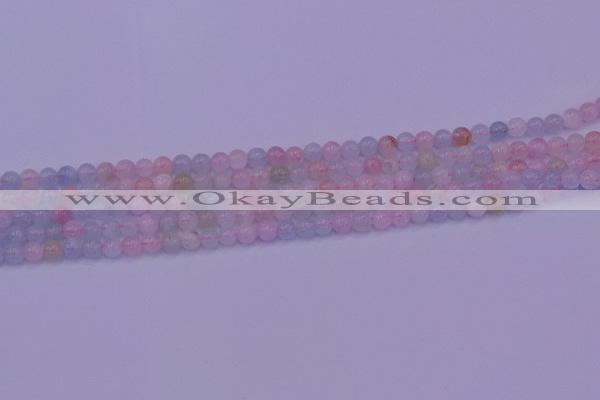 CMG140 15.5 inches 4mm round natural morganite gemstone beads