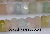 CMG217 15.5 inches 5*9mm faceted rondelle morganite beads