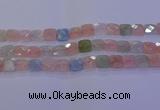 CMG260 15.5 inches 12*12mm faceted square morganite beads