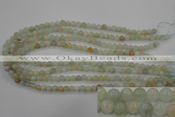 CMG51 15.5 inches 6mm round natural morganite beads wholesale