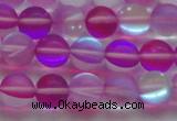 CMS1547 15.5 inches 8mm round matte synthetic moonstone beads