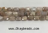CMS1784 15.5 inches 12*16mm faceted rectangle AB-color moonstone beads