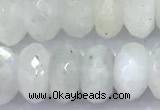 CMS2098 15 inches 6*9mm faceted rondelle white moonstone beads