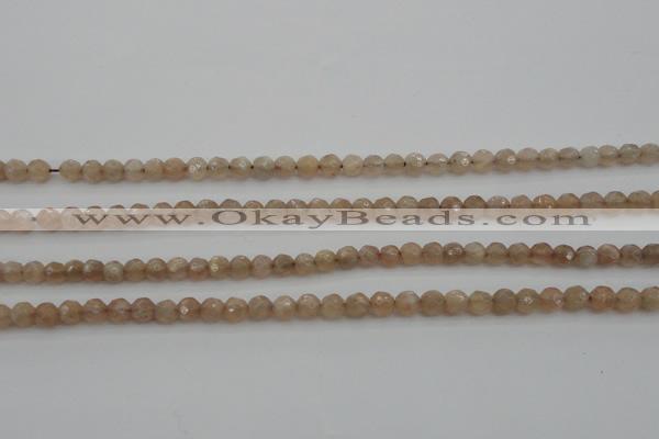 CMS940 15.5 inches 4mm faceted round A grade moonstone gemstone beads