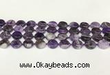 CNA1120 15.5 inches 14mm flat round dogtooth amethyst beads