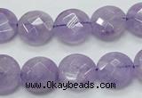 CNA323 15.5 inches 14mm faceted coin natural lavender amethyst beads