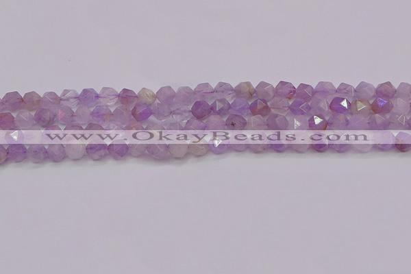 CNA692 15.5 inches 8mm faceted nuggets lavender amethyst beads