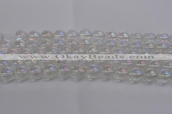 CNC204 15.5 inches 12mm round AB-color white crystal beads