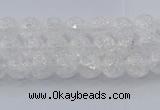CNC550 15.5 inches 4mm round natural crackle white crystal beads