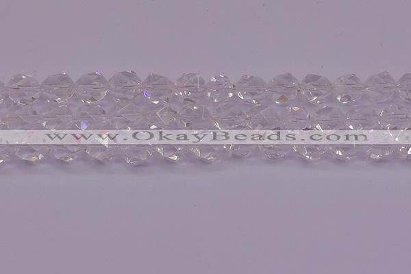 CNG5474 15.5 inches 12mm faceted nuggets white crystal beads